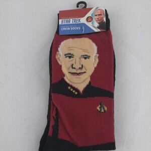 Star Trek socks. Captain Picard Crew Socks Size 6 - 12 star Trek fan gift ideas